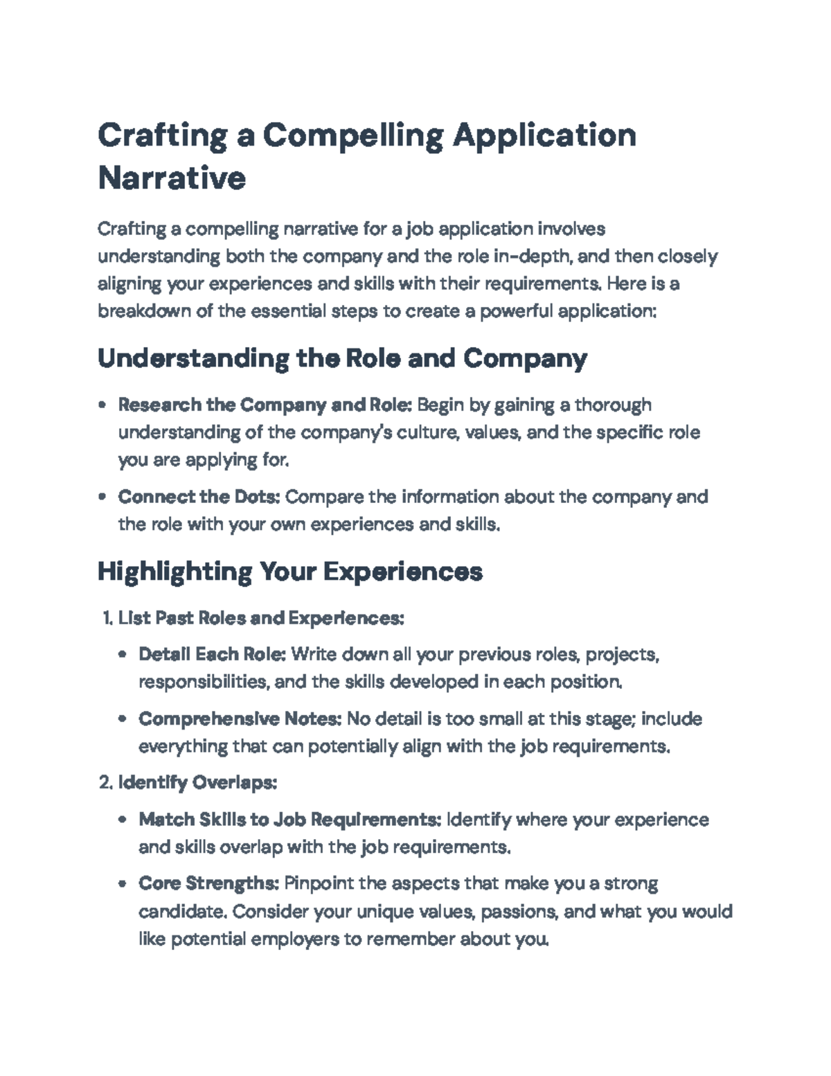 Crafting a Compelling Job Application Narrative - Crafting a Compelling ...