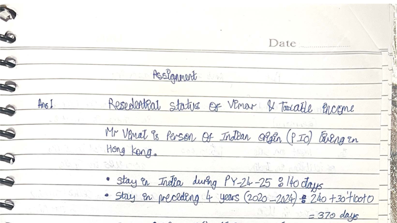 Arnav 10048 Assignment: Taxable Income & Residential Status Analysis ...