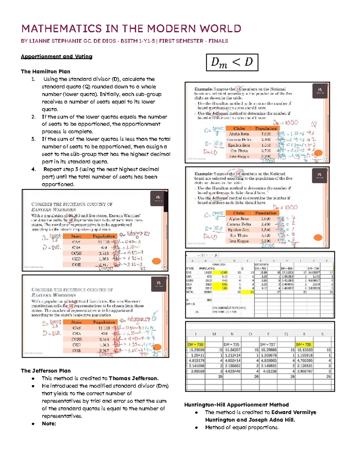 MATHEMATICS IN THE MODERN WORLD (BSITM) FIRST SEMESTER FINALS Notes ...
