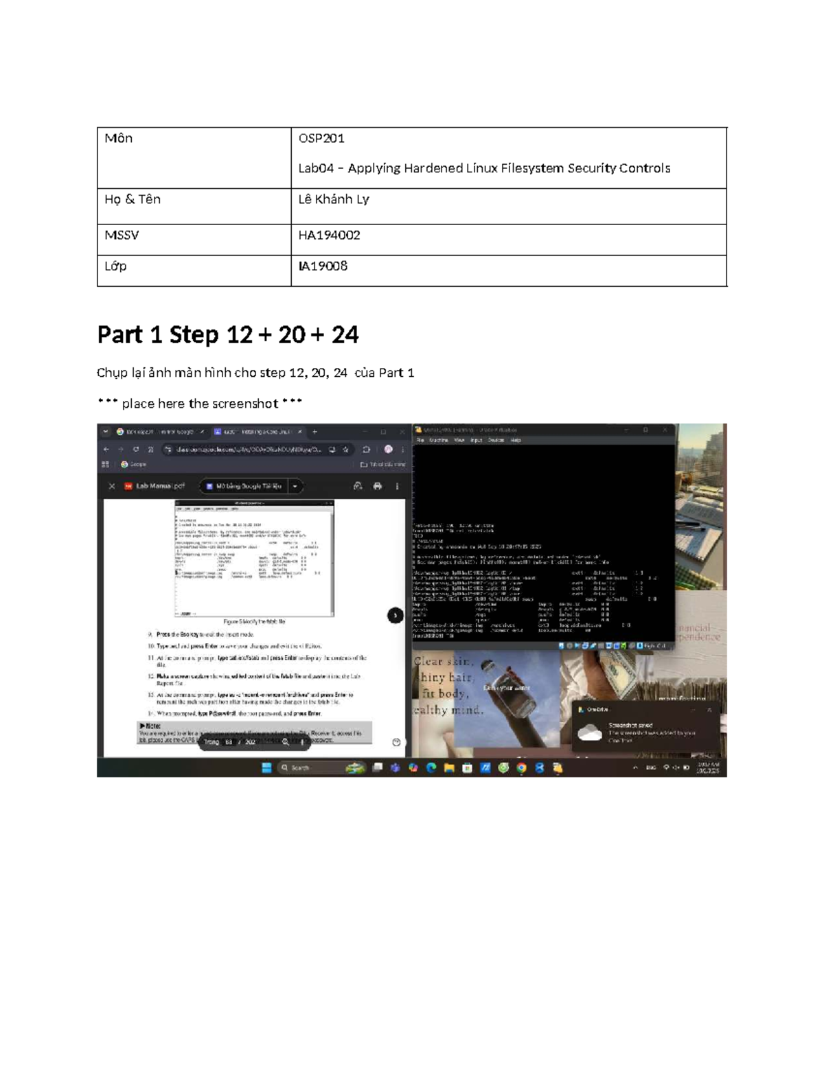 OSP201 Lab04 - Open Source Platform and Network Administration - Môn ...