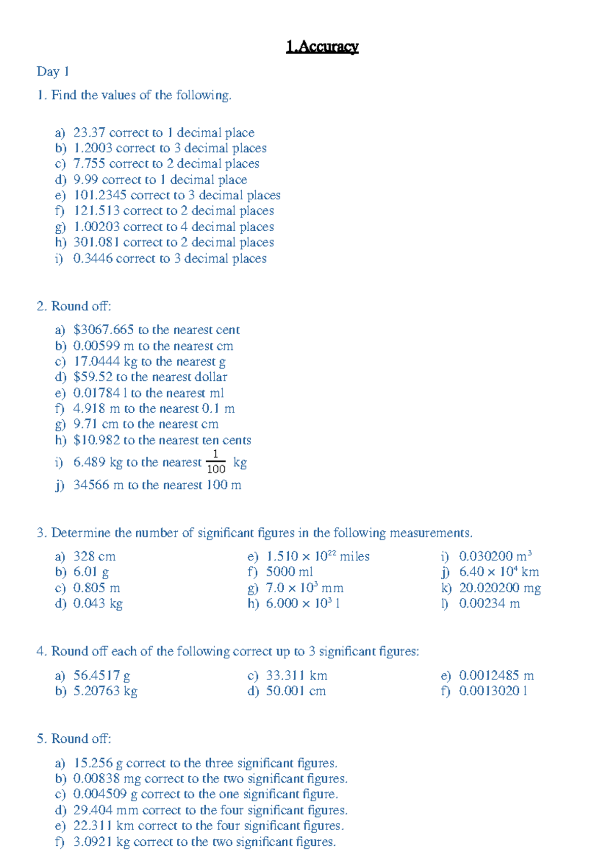 Maths For Practice - Secondary 2 Accuracy & Rounding Techniques - Studocu