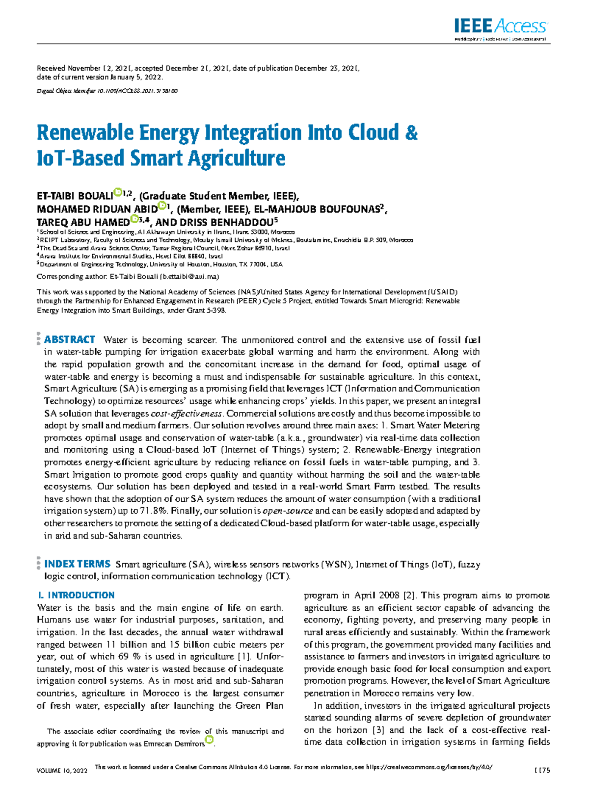 Renewable Energy Integration in Cloud IoT for Smart Agriculture - Studocu