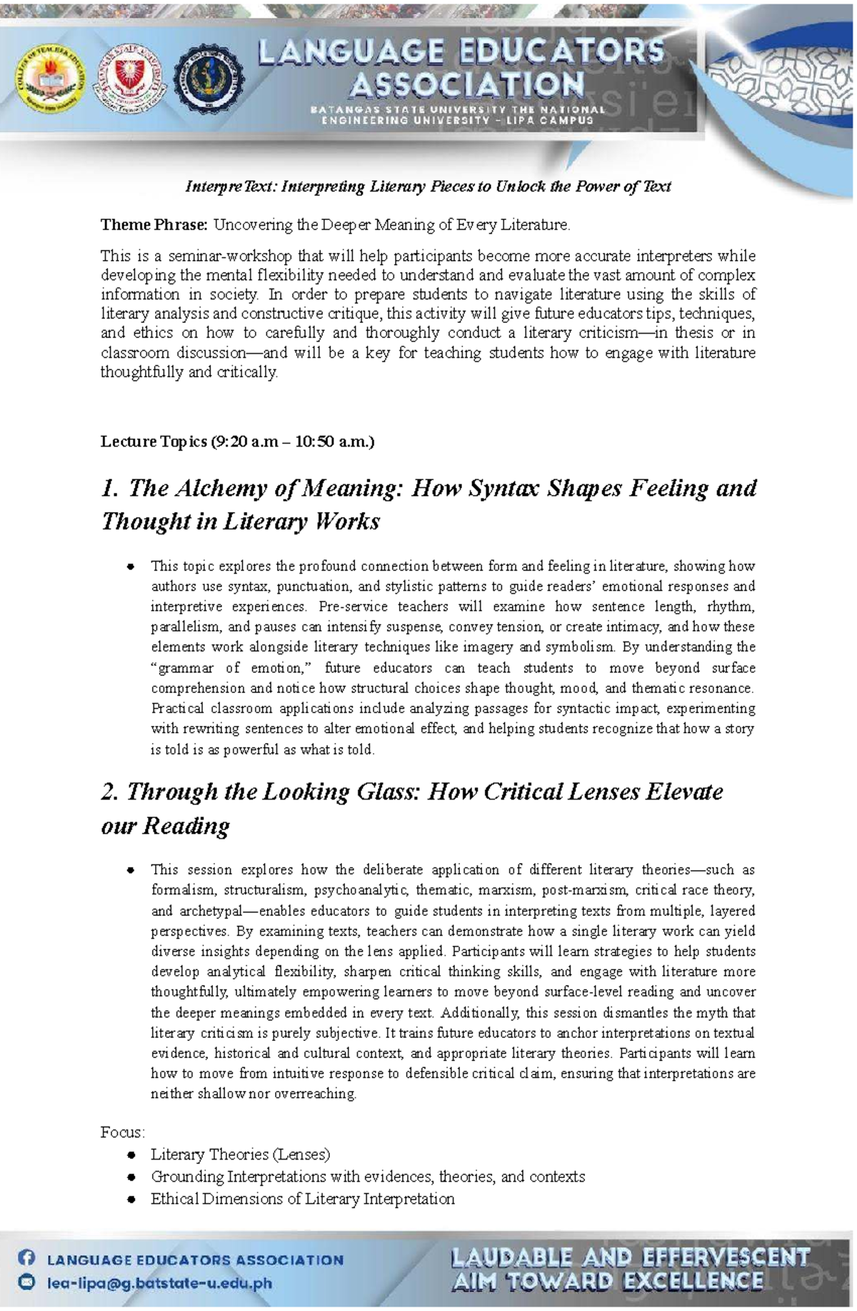 InterpreText: Unlocking Literary Themes & Critical Lenses - Lecture ...
