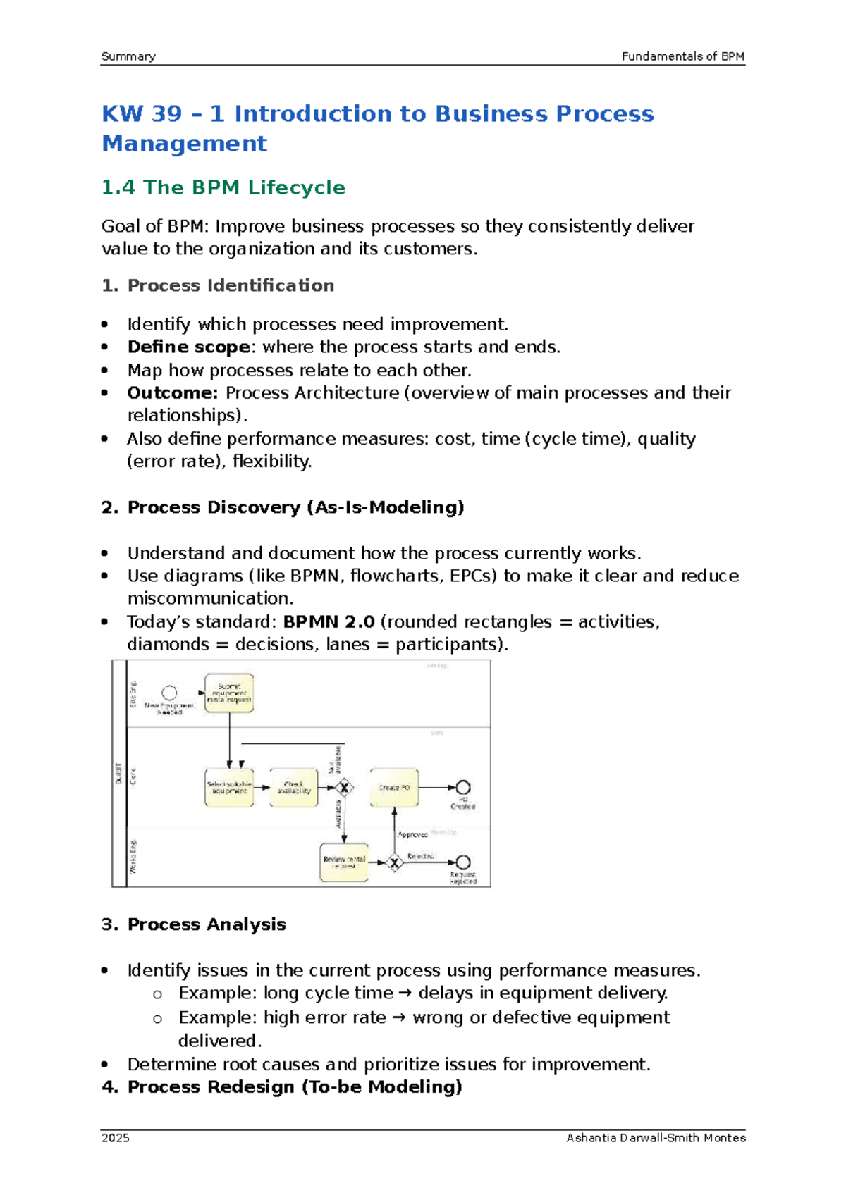 Summary of BPM Fundamentals: Key Concepts and Lifecycle - Studocu