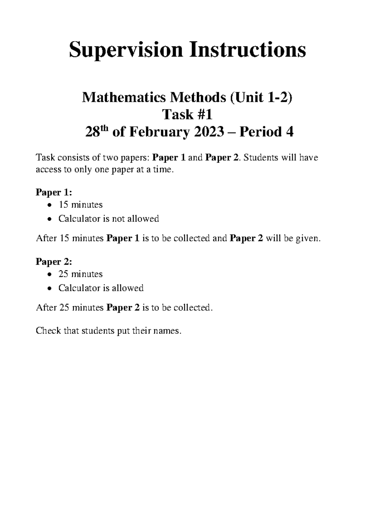 Mathematical Methods (Unit 1-2) Assessment: Linear Geometry Tasks - Studocu
