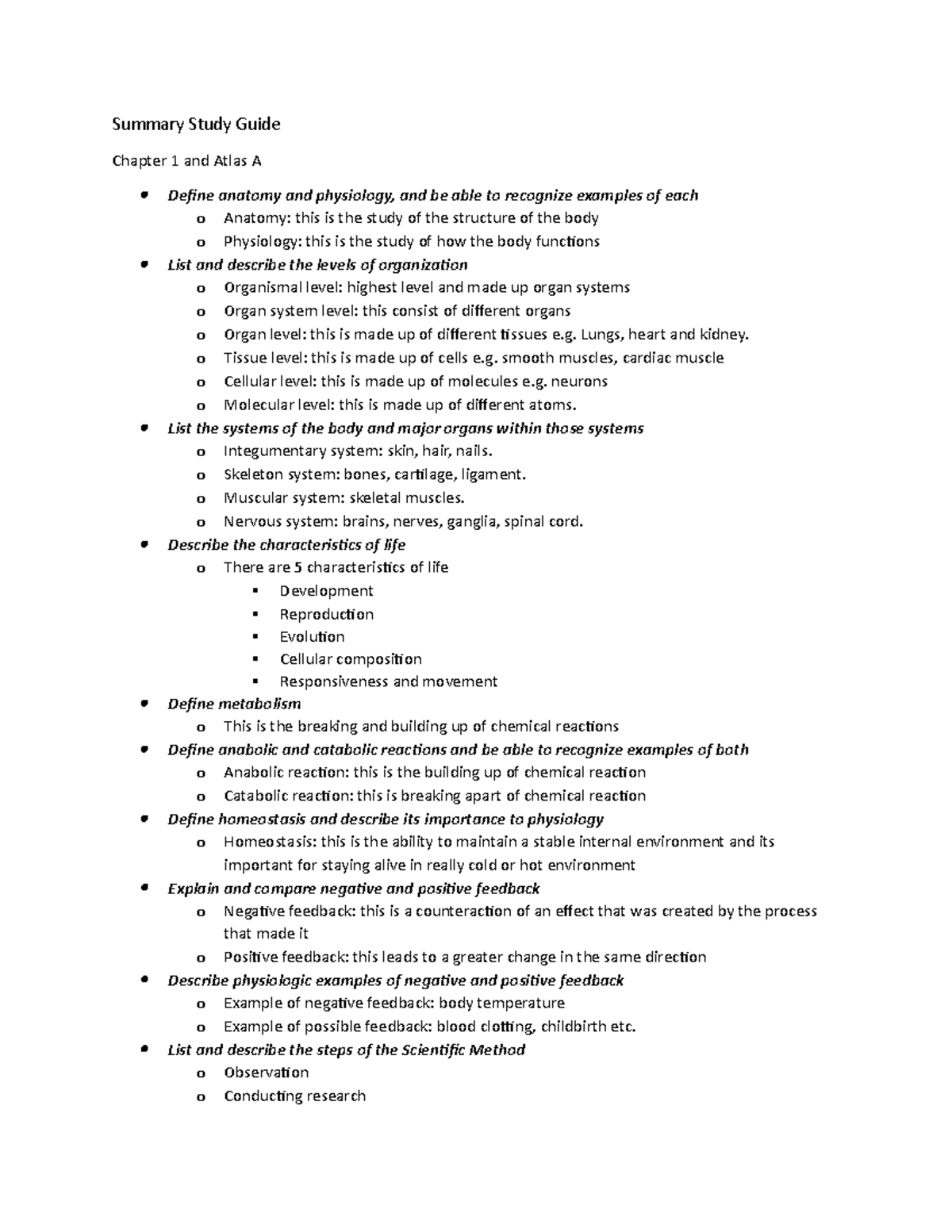 Exam 1 Study Guide - summary for the first exam - Summary Study Guide ...