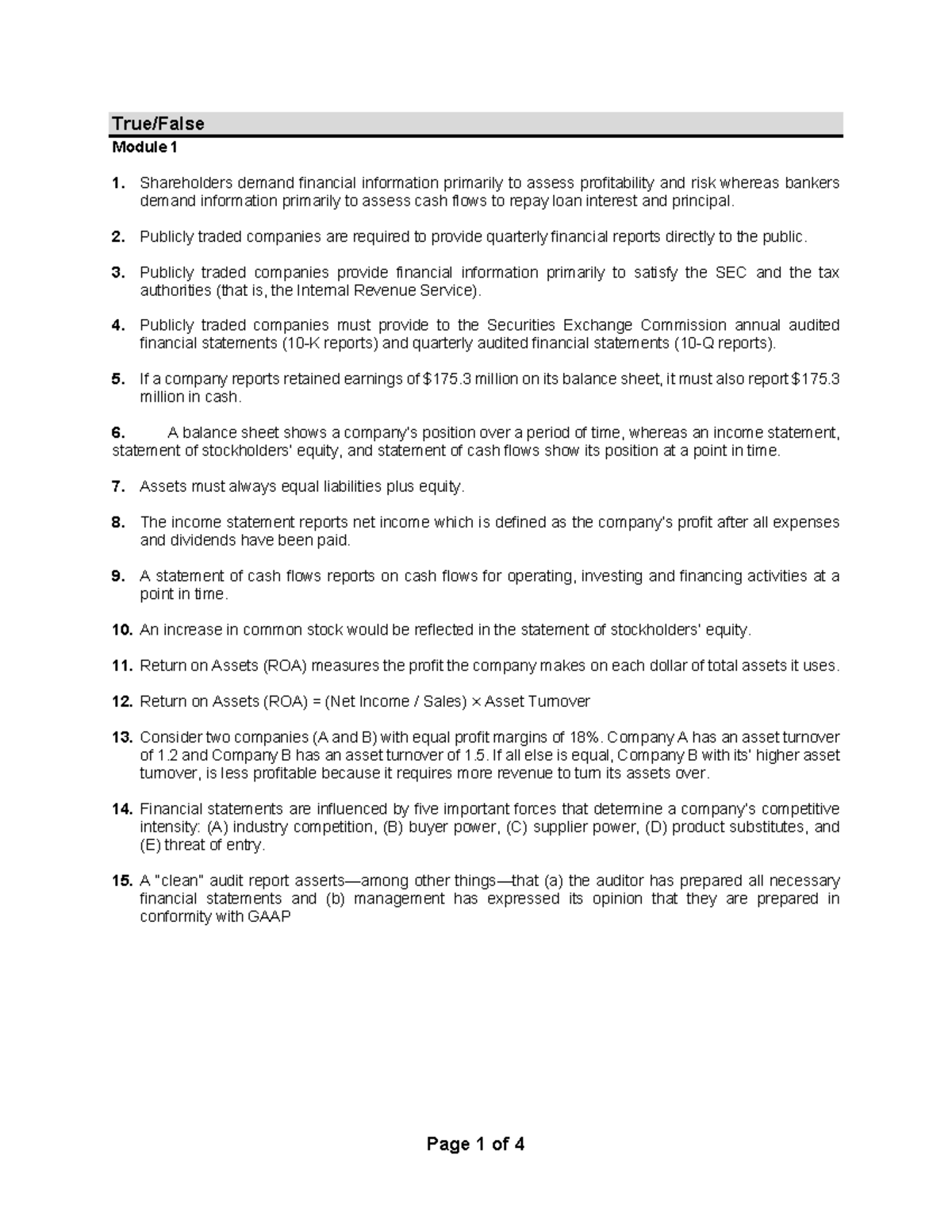 Cash Flow Statement Analysis & Accounting Principles Overview (Module 1 ...
