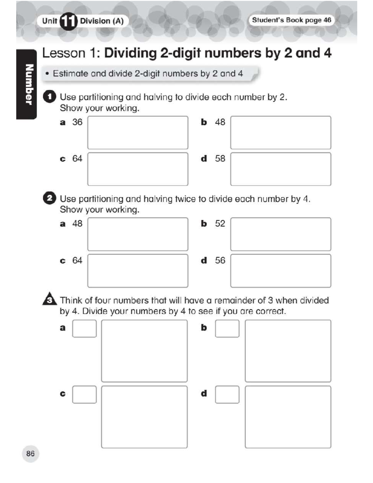 Maths 4 - Unit 11 Division (A) Lesson on Dividing Numbers - Studocu