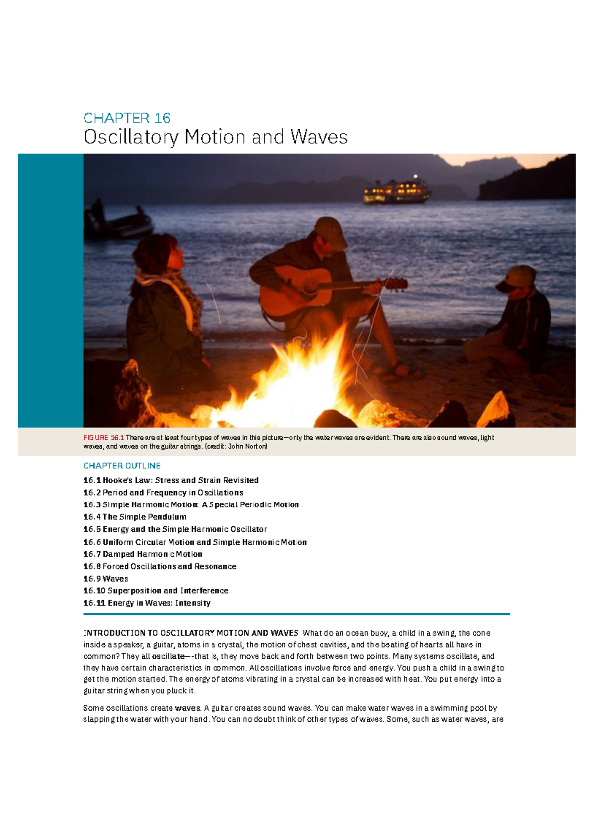 College Physics 2e - Chapter 16: Oscillatory Motion & Waves Notes - Studocu