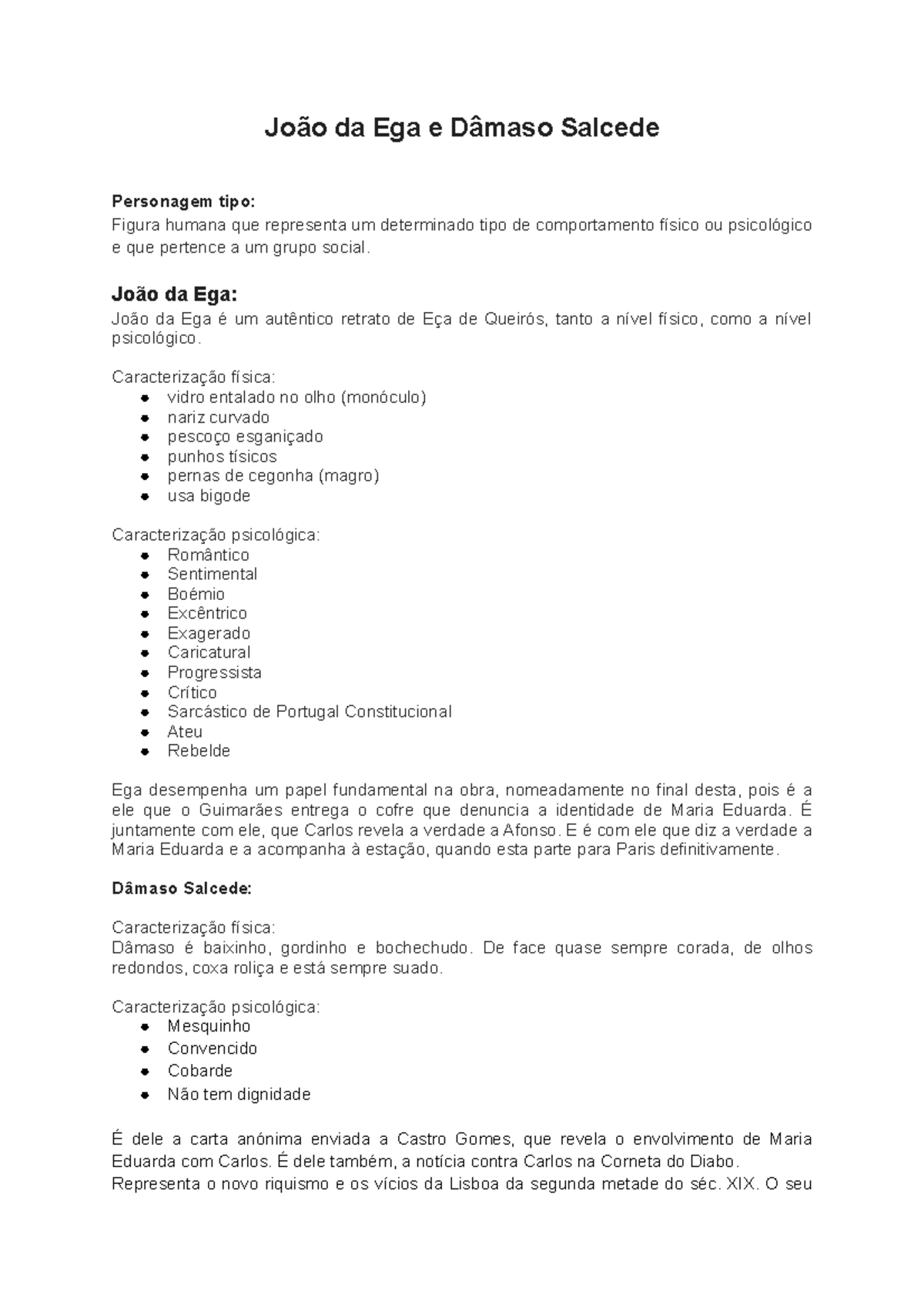 João da Ega e Dâmaso Salcede - João da Ega e Dâmaso Salcede Personagem ...