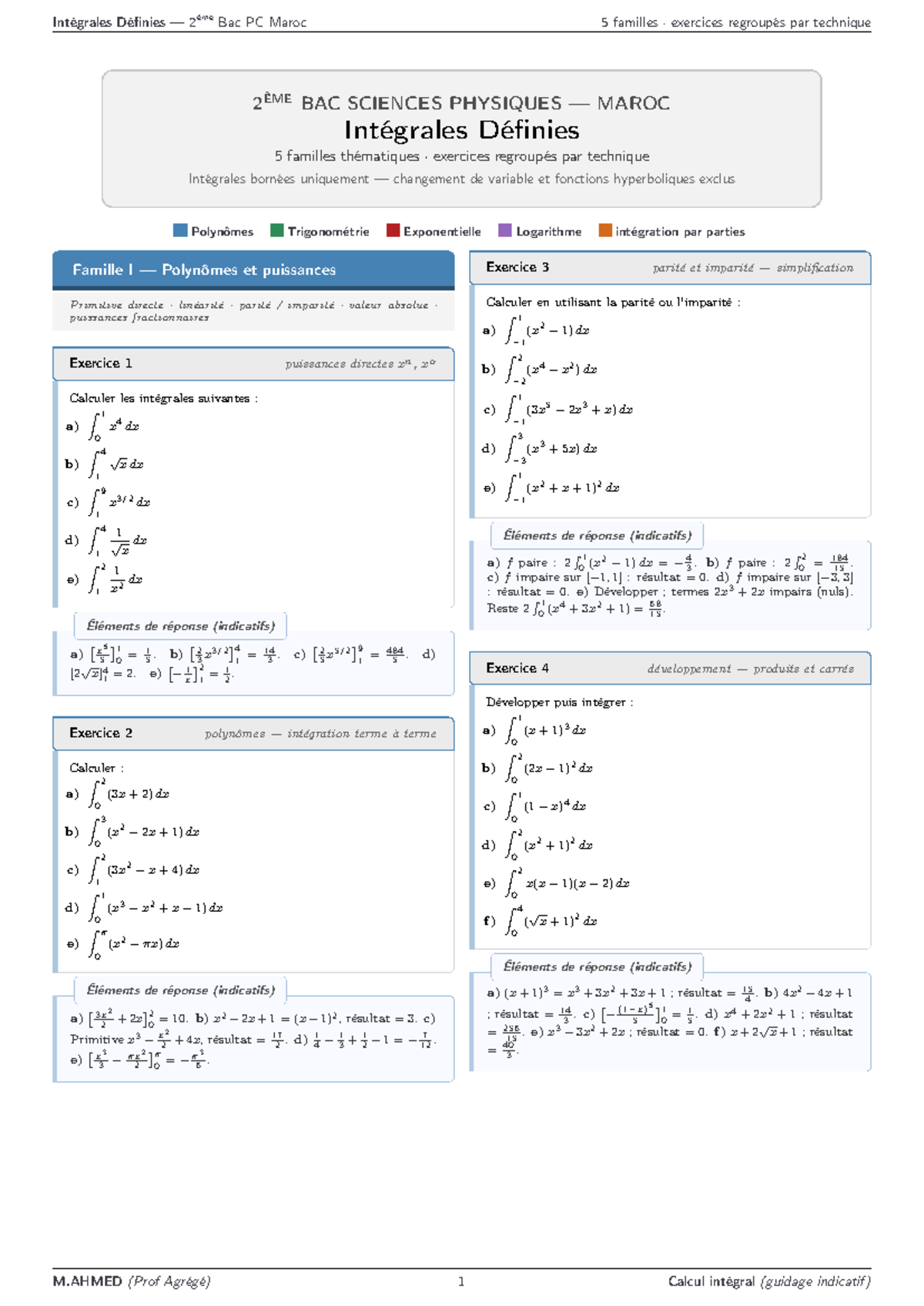 Intégrales Définies 2ème Bac PC Maroc : Exercices et Techniques de ...