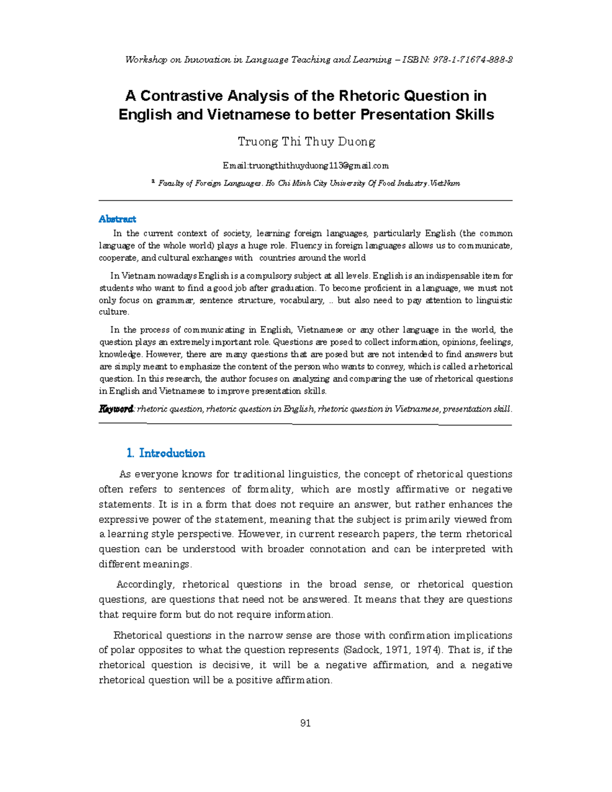 A Contrastive Analysis of Rhetorical Questions in English & Vietnamese ...