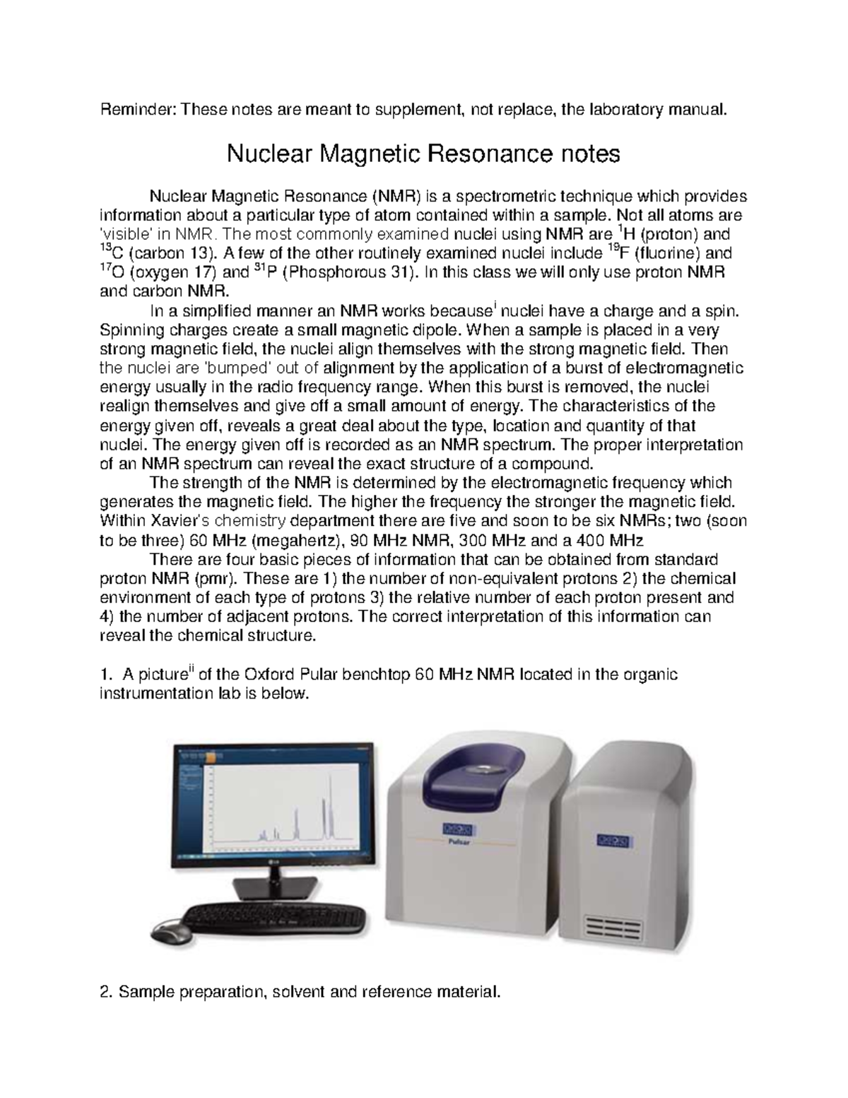 NMR Lecture Notes: Understanding Proton and Carbon NMR - Studocu