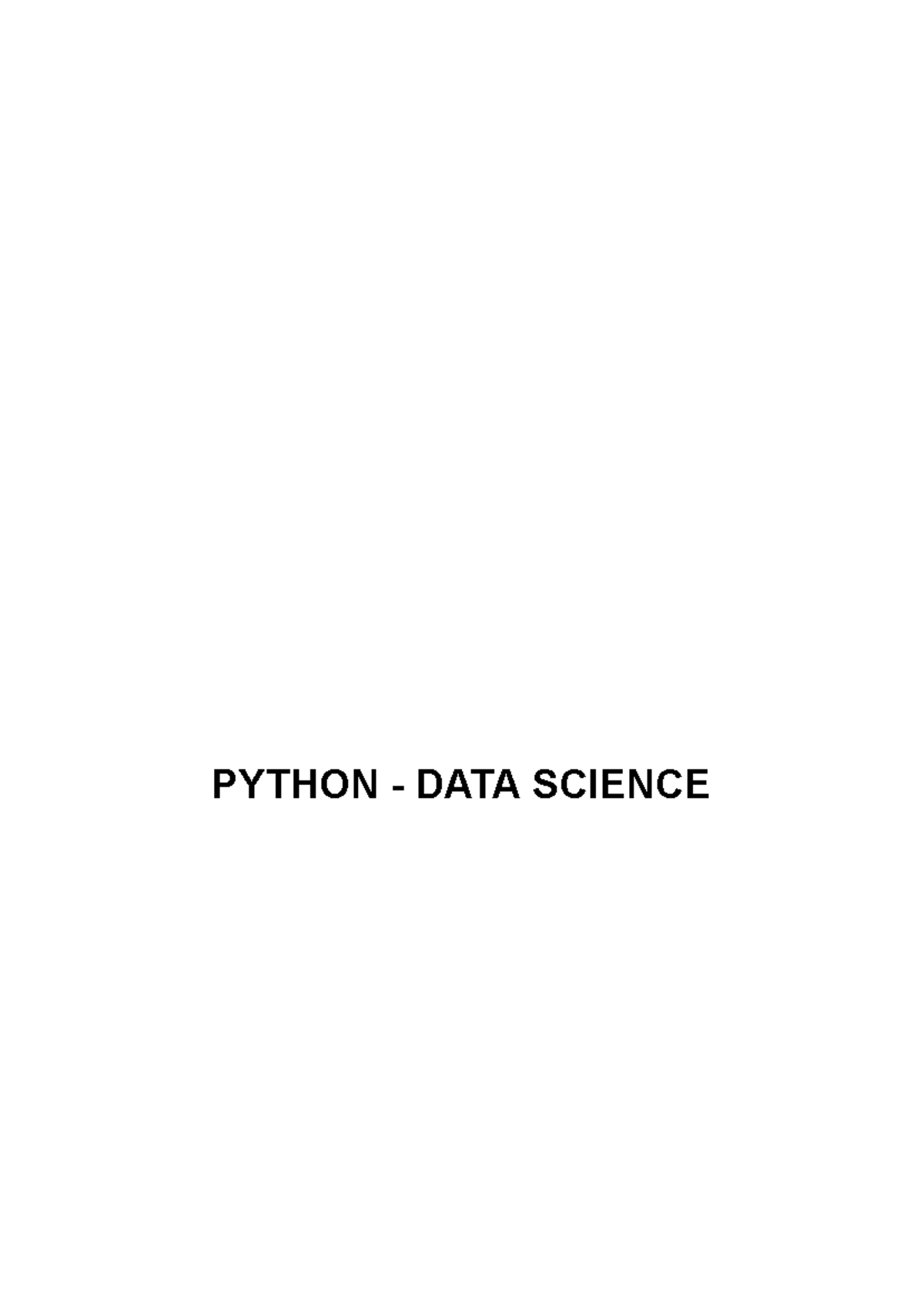 Python - Data Science - PYTHON - DATA SCIENCE Data Analysis using MS ...