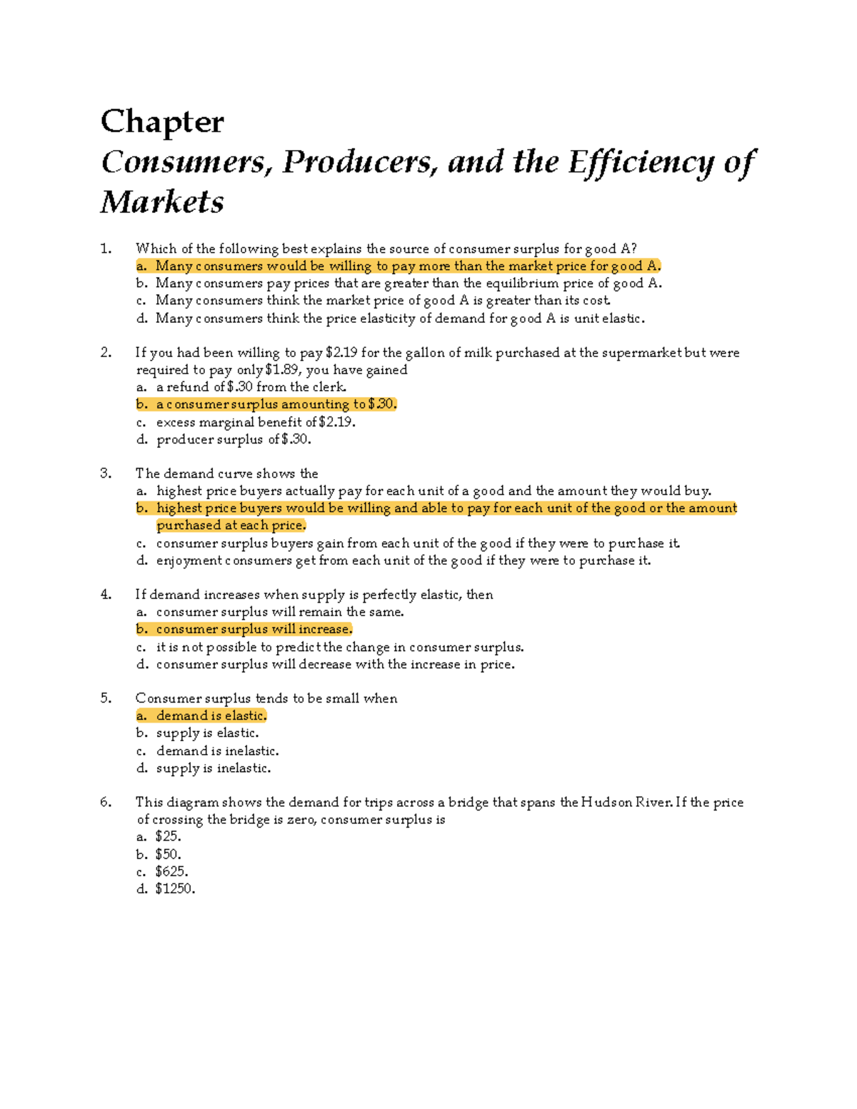 Chapter C.07: Consumer and Producer Surplus Analysis - Studocu
