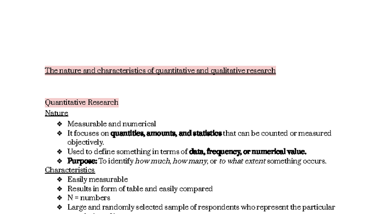 Quantitative and Qualitative Research: Nature and Characteristics ...