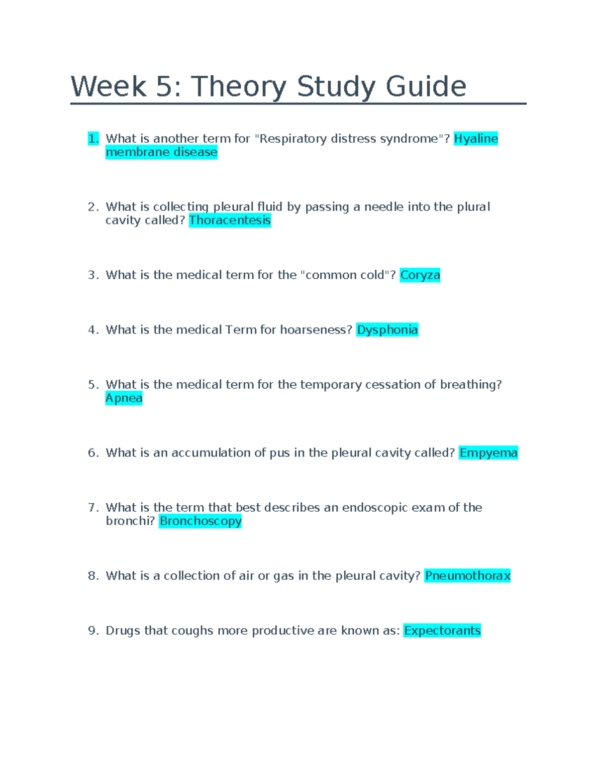 Document Analysis and Review - Final Exam Prep Guide [Week 5] - Studocu