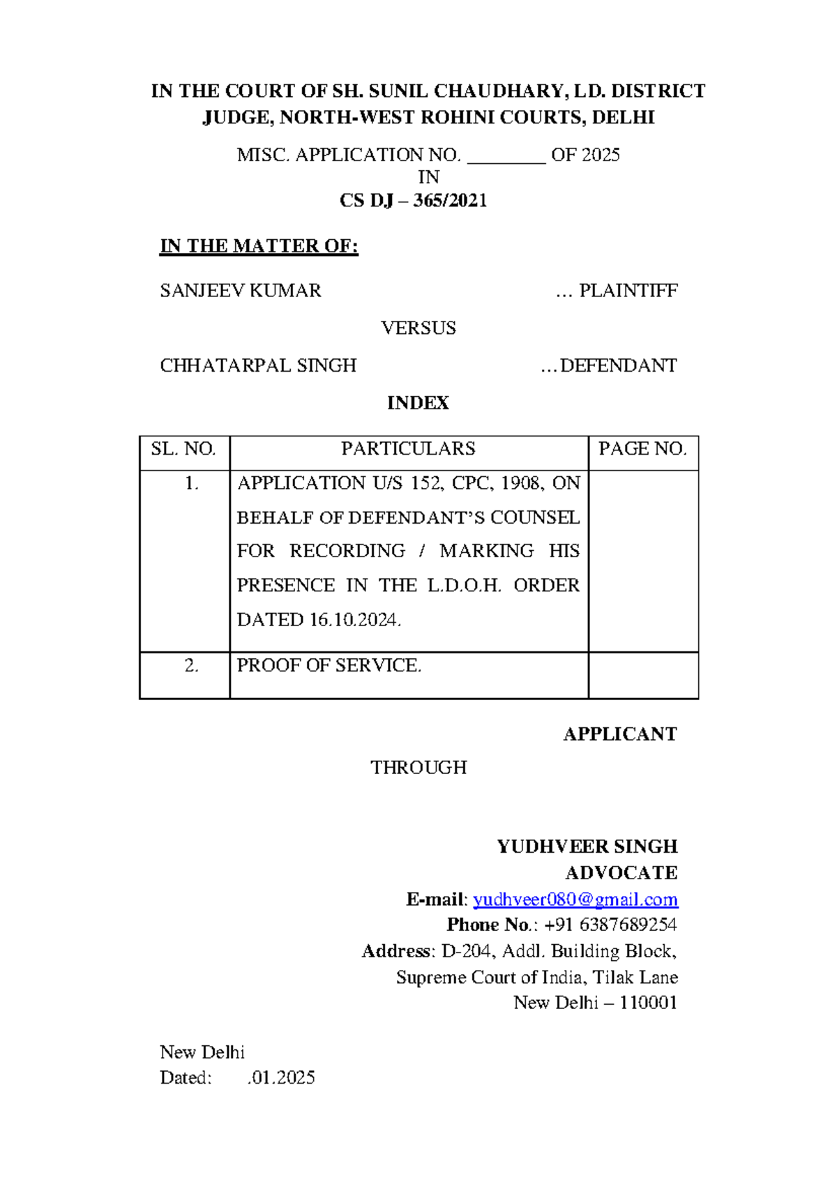 Appearance application 14 - JUDGE, NORTH-WEST ROHINI COURTS, DELHI MISC ...