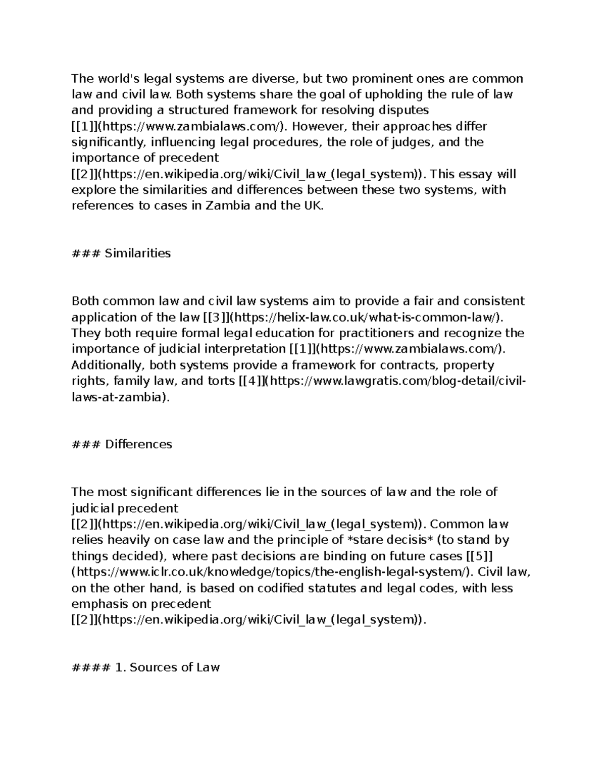 Comparative Analysis of Common Law and Civil Law Systems: A Study - Studocu