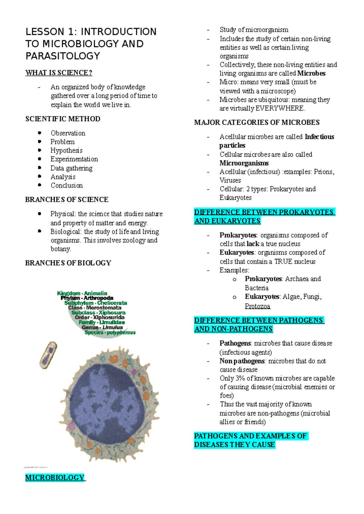MP-LEC - microbiology and parasitology lecture notes - MICROBIOLOGY AND ...