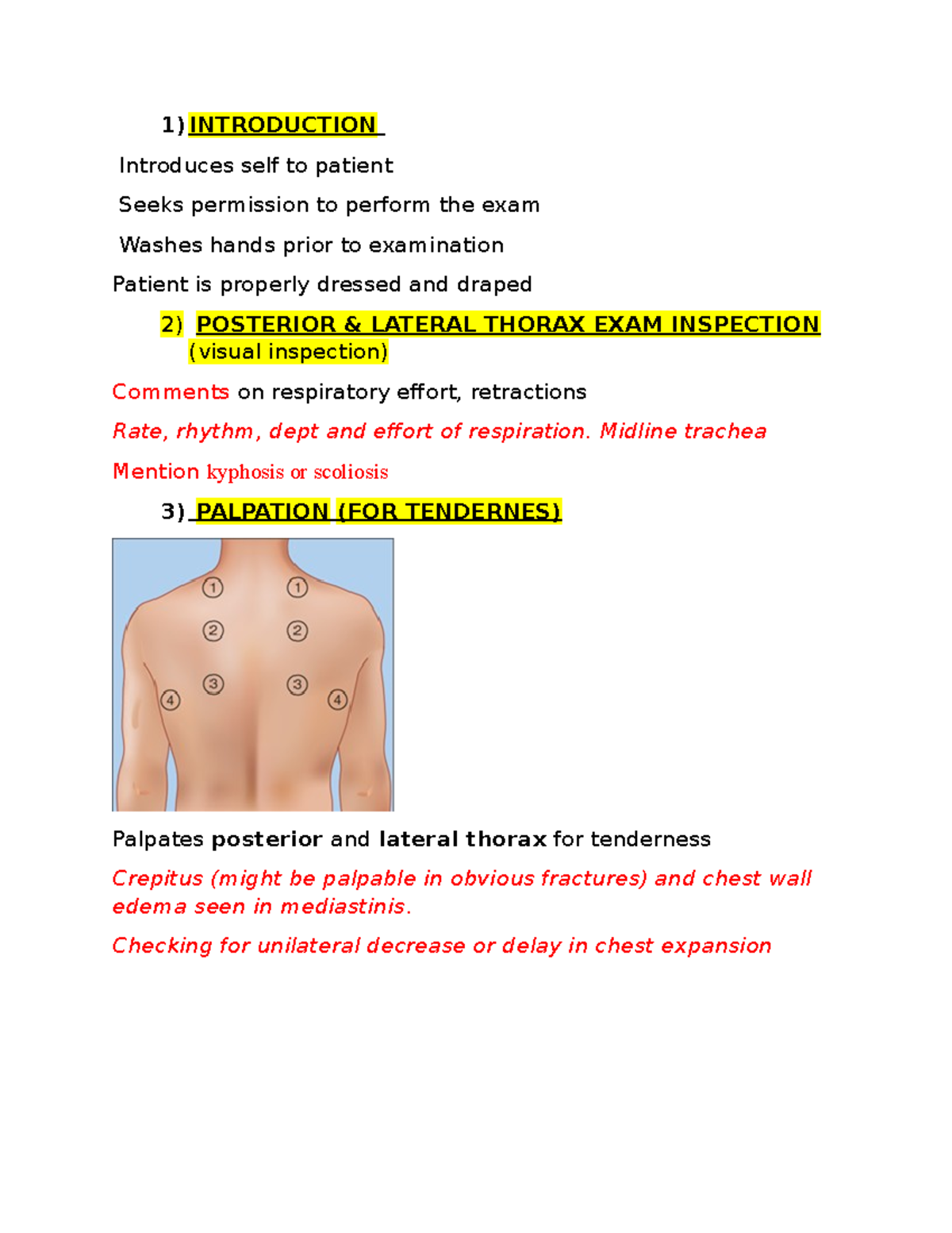 Palpation Of Chest Movement