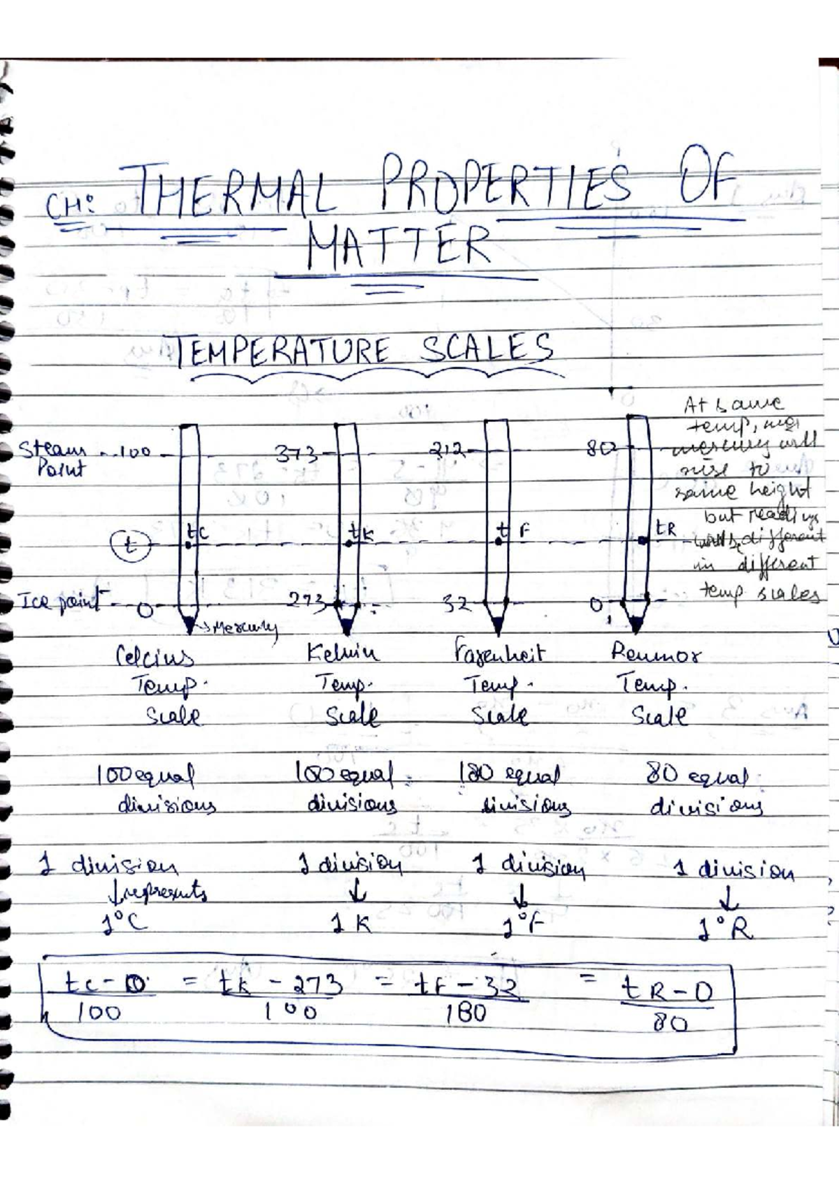 CH: THERMAL PROPERTIES OF MATTER - CLASS 11 NOTES - Studocu
