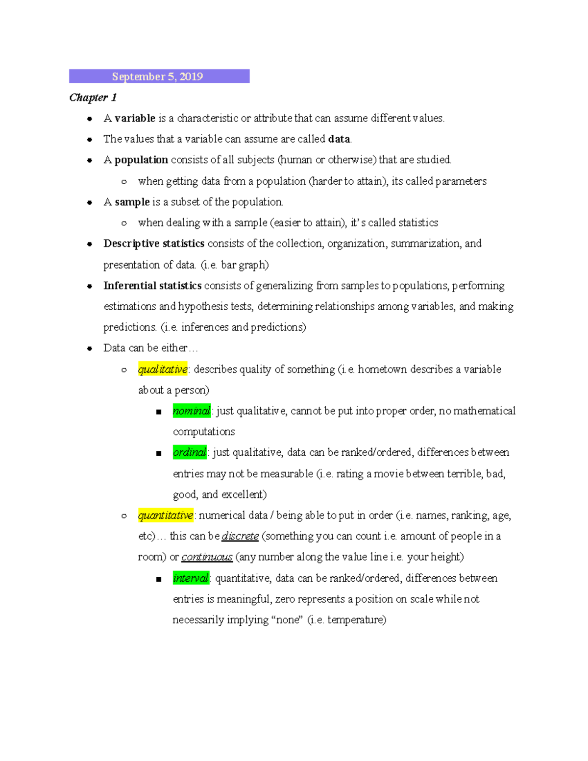 Statistical Notes: Key Concepts in Descriptive & Inferential Statistics ...