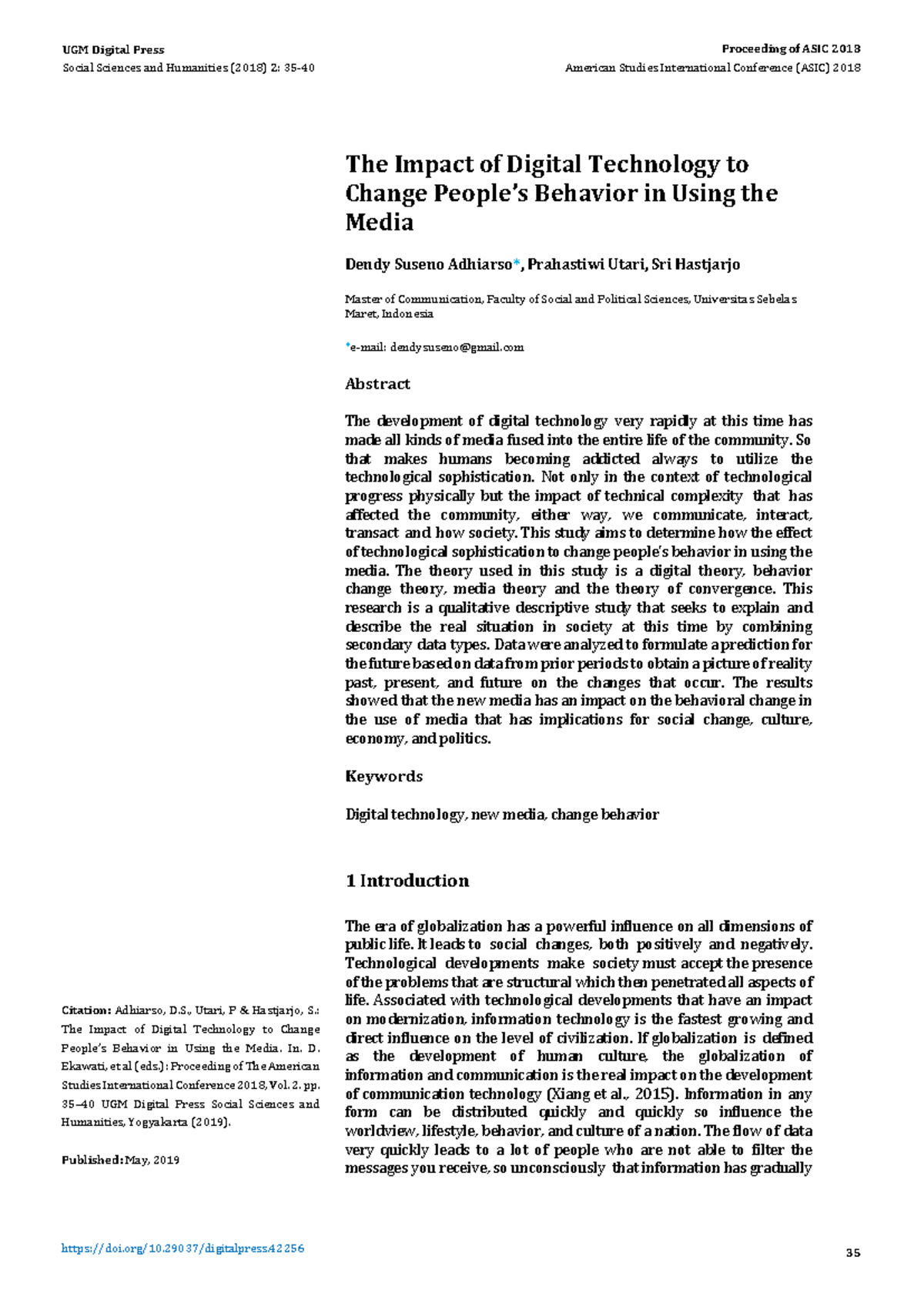 The Impact of Digital Technology on Media Behavior Change: ASIC 2018 ...