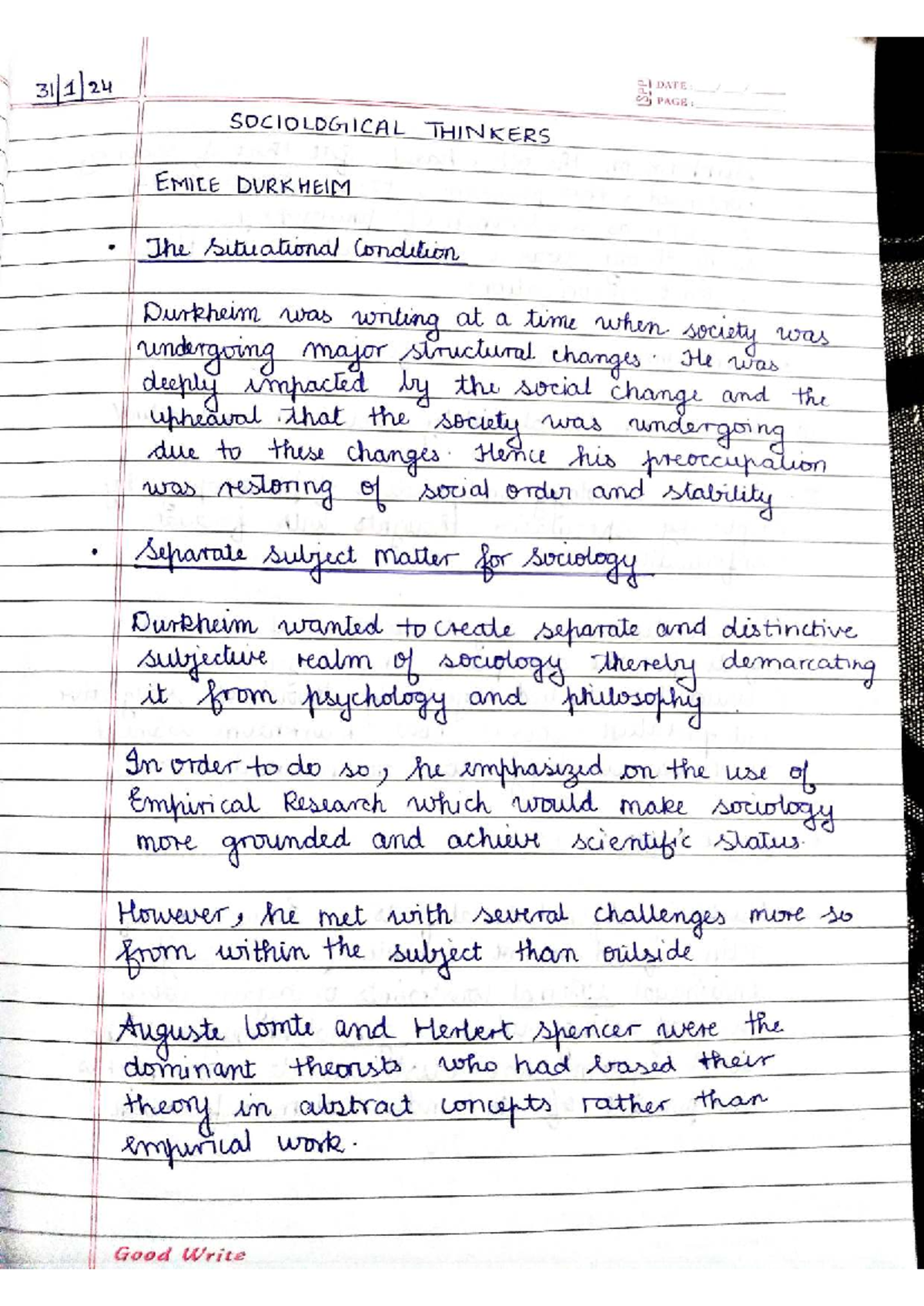 Sociological Thinkers: Emile Durkheim's Theories and Social Facts (SOC ...