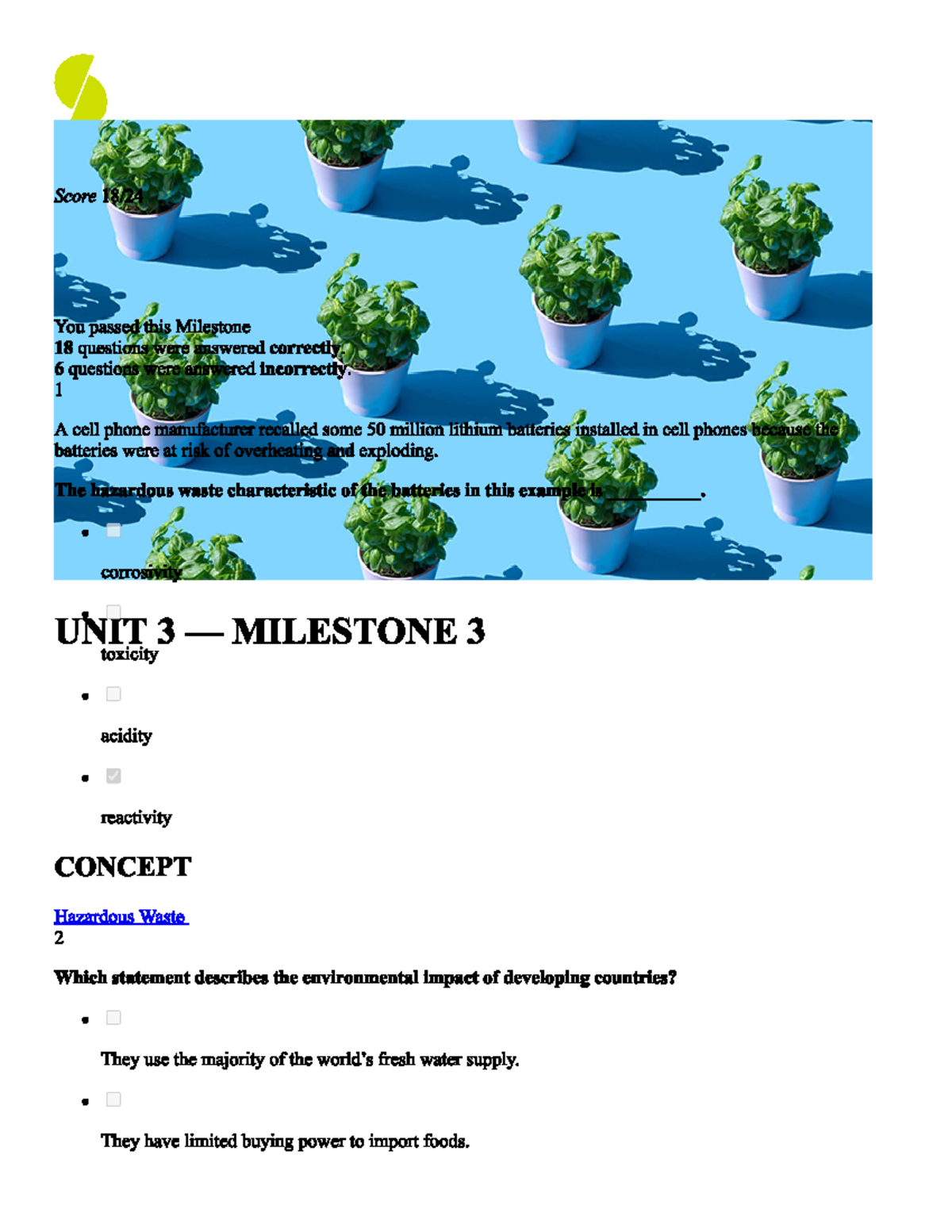 Environmental Science (SCI) Unit 3: Milestone 3 Summary - Studocu