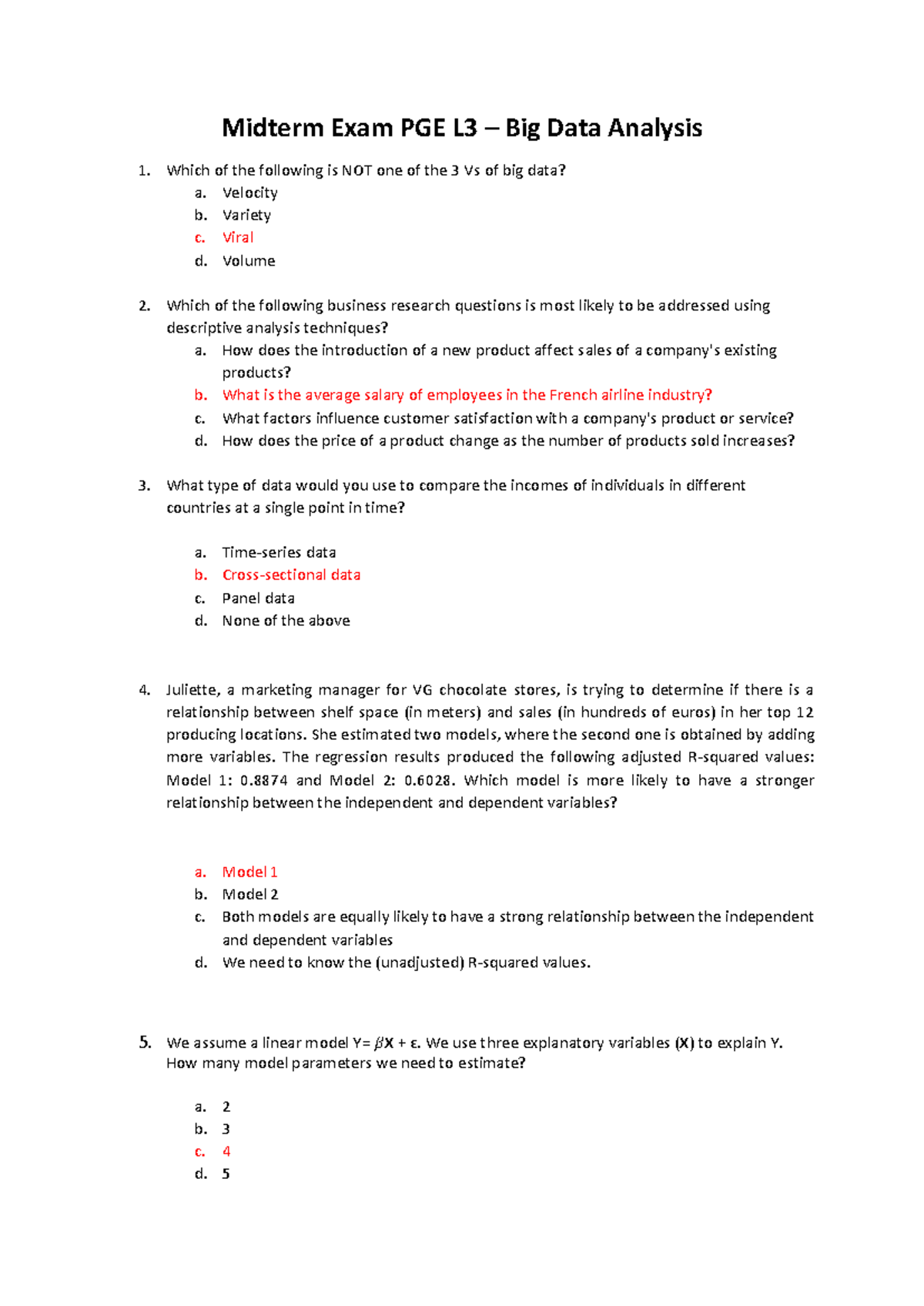 Midterm Exam PGE L3 Big Data Analysis - Key Concepts & Questions - Studocu