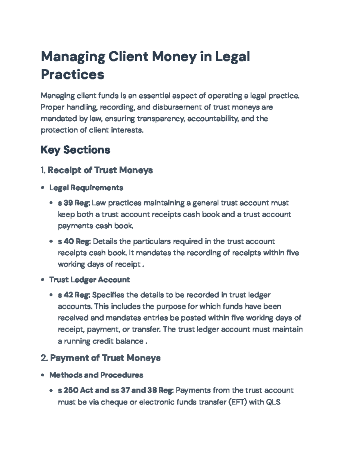 Managing Client Money in Legal Practices: Compliance and Procedures ...