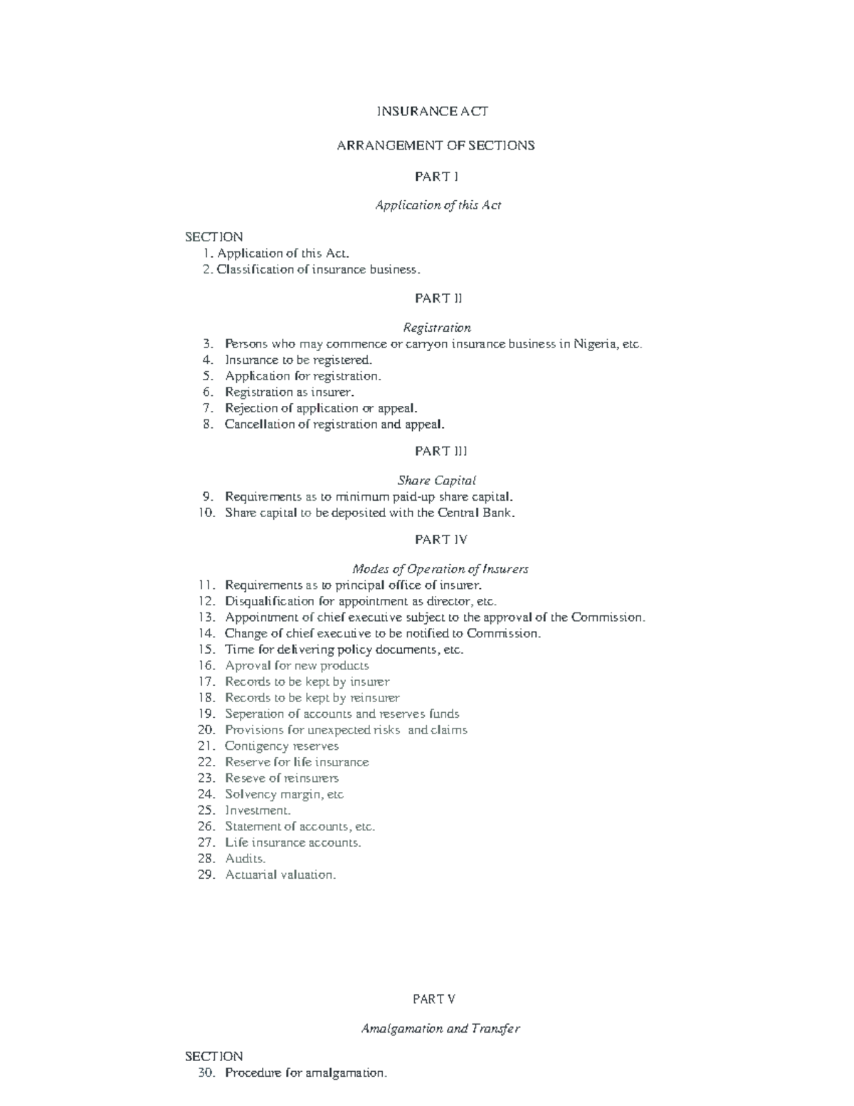 Insurance Act 2003: Comprehensive Overview of Sections and Provisions ...