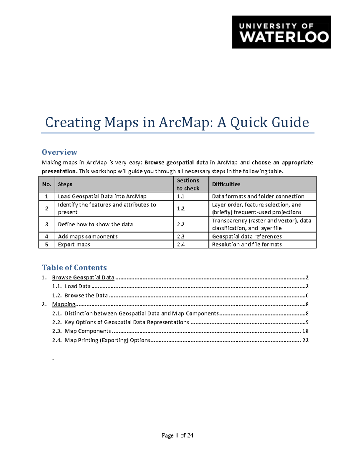 Creating Maps in ArcMap: A Comprehensive Workshop Guide - Studocu
