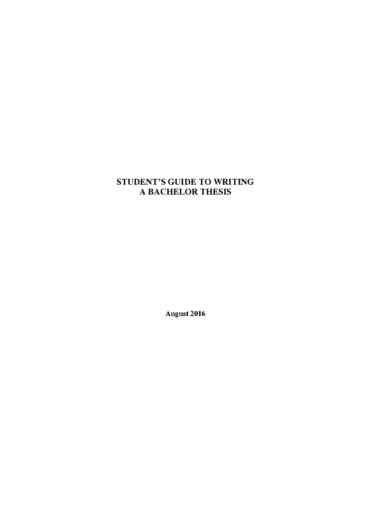 BSc Thesis Writing Guide: Essentials for Successful Completion ...