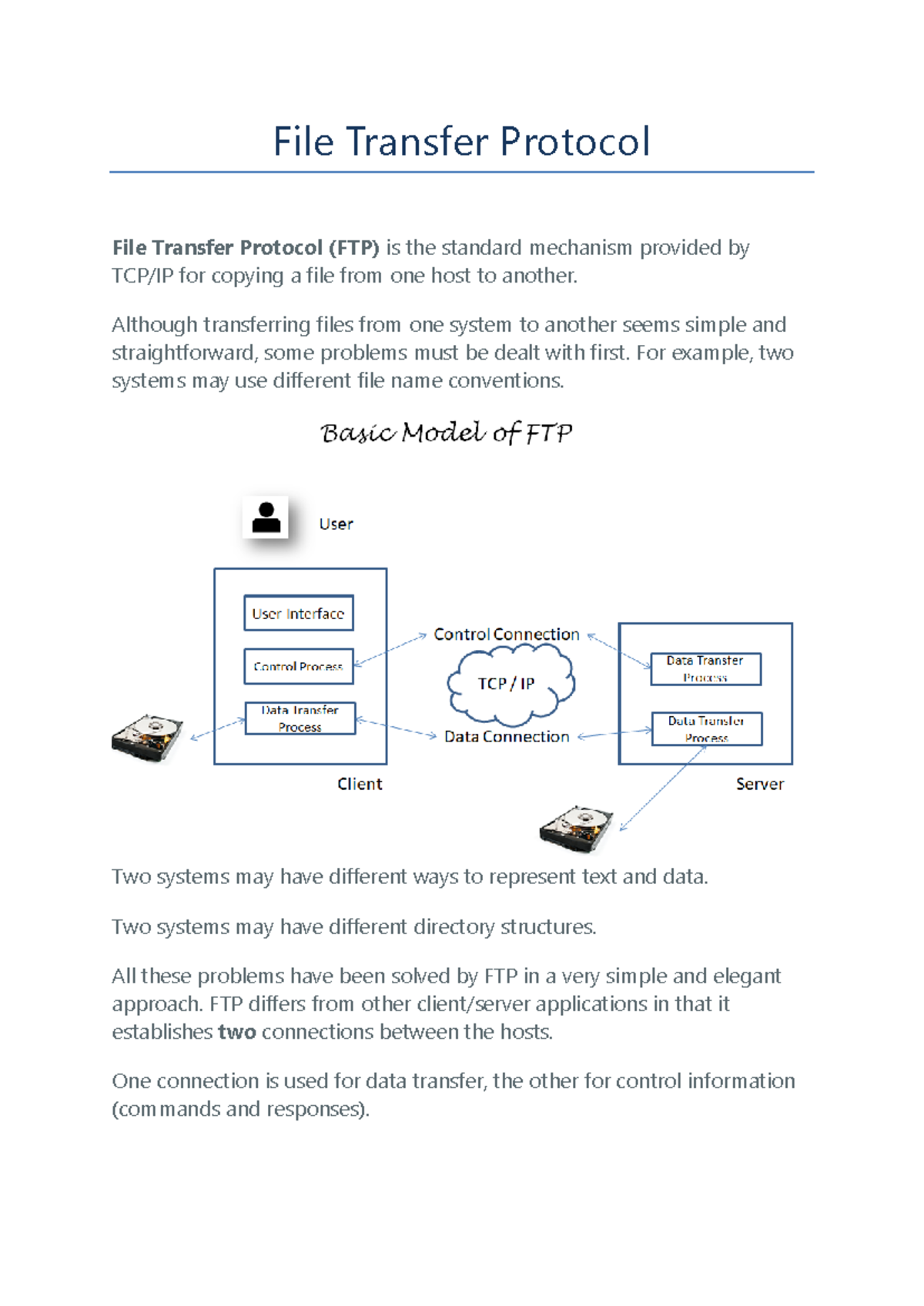 FTP in Computer Networks: Mechanisms & Efficient File Transfer - Studocu