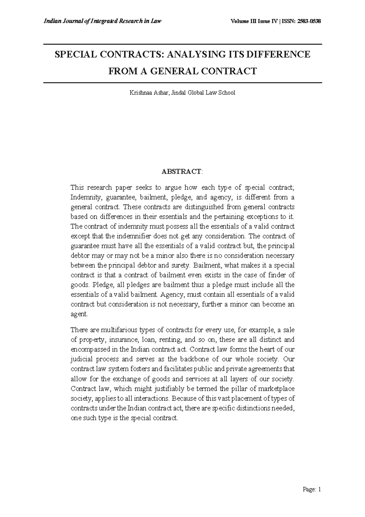 Special Contracts vs General Contracts: Key Differences Explained - Studocu