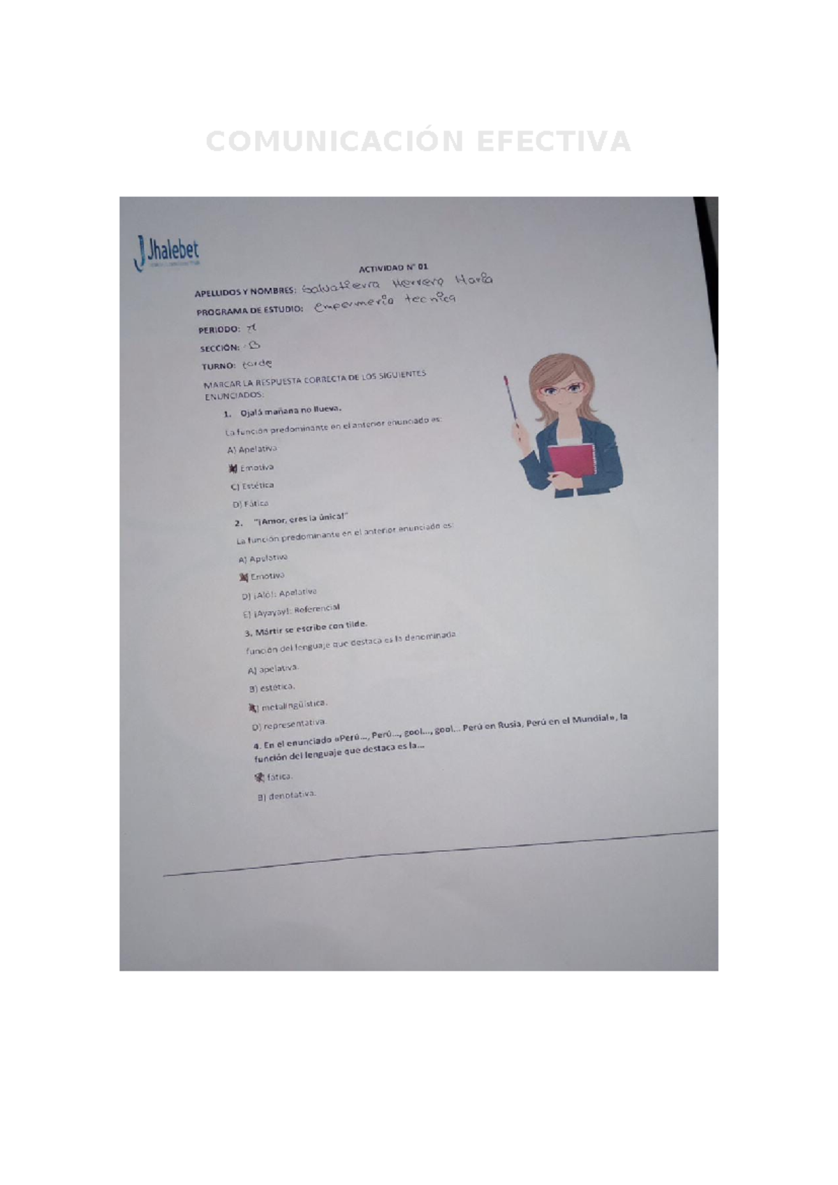 Comunicación Efectiva Tarea 1 - Actividad de Lenguaje - Studocu