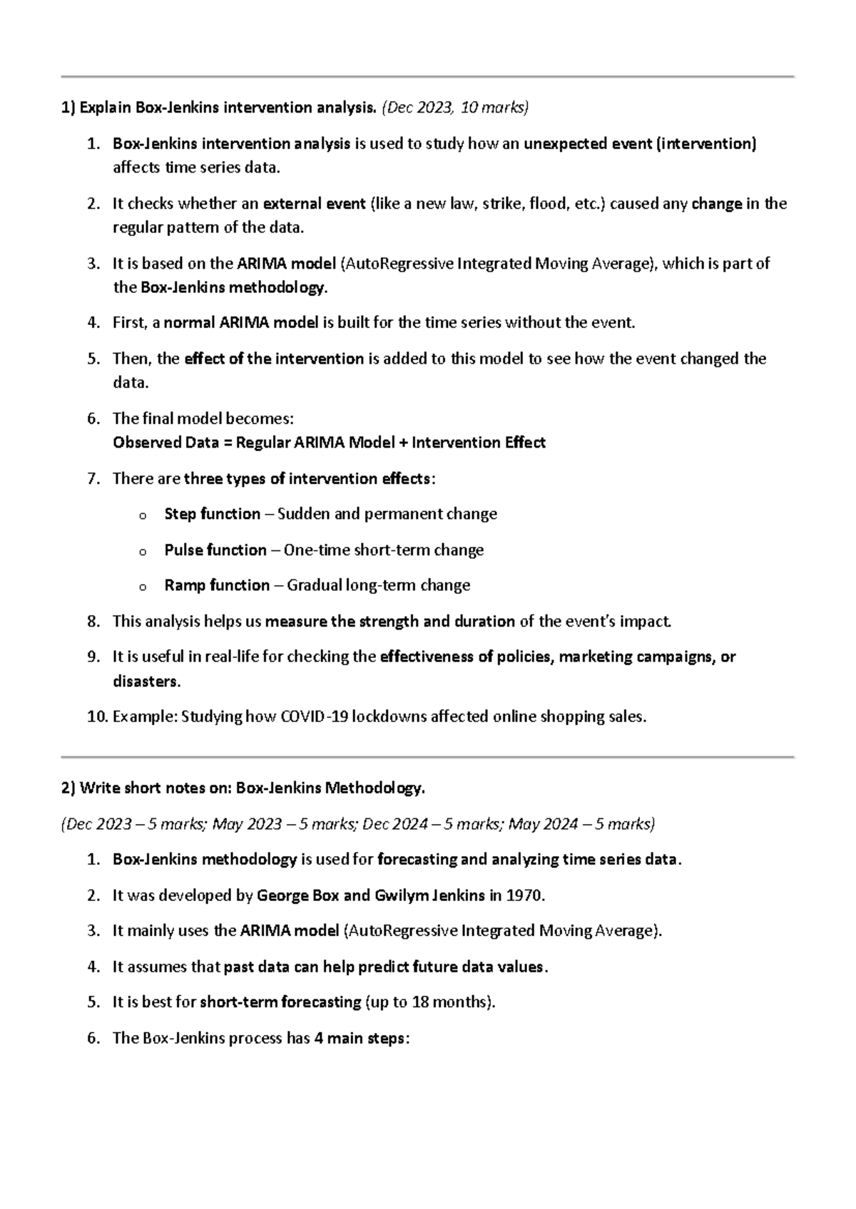 Intervention Analysis and Time Series Methodology (Mod 3-1) - Studocu