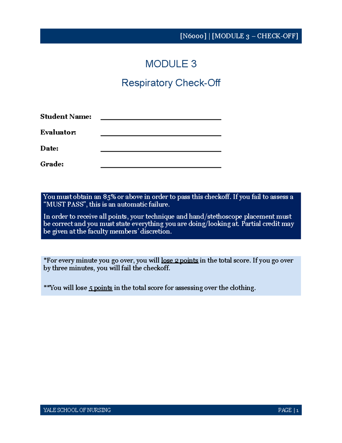 Respiratory Check-Off Notes - Assessment Techniques and Criteria - Studocu