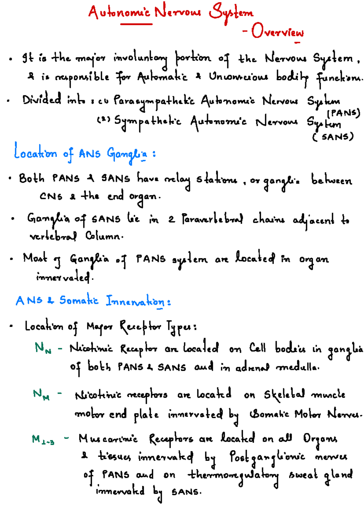 ANS overview - BSN final exam notes on autonomic nervous system - Studocu