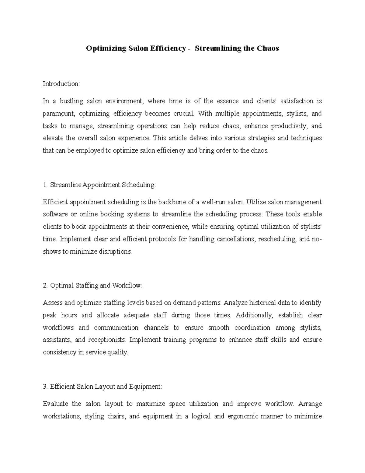 Salon Management Strategies for Enhanced Efficiency and Productivity ...