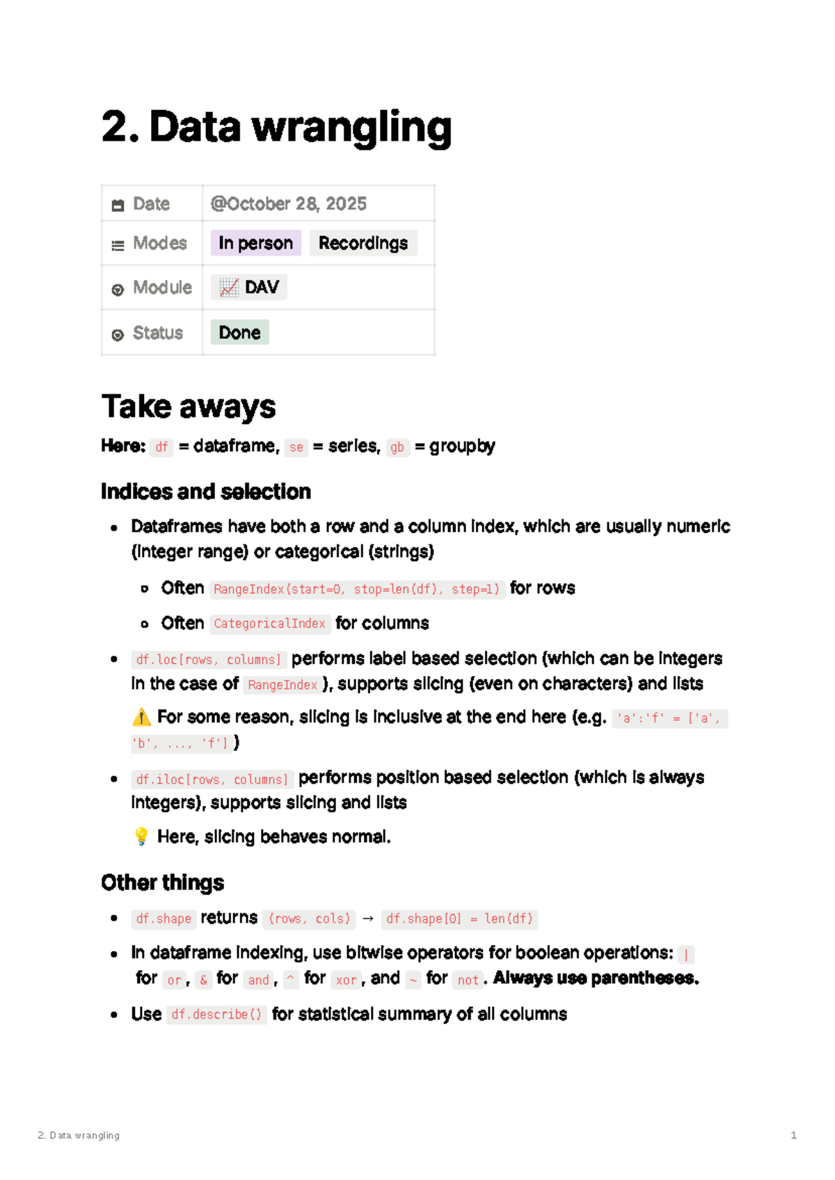 Chapter 2: Data Wrangling - Key Concepts and Techniques - Studocu