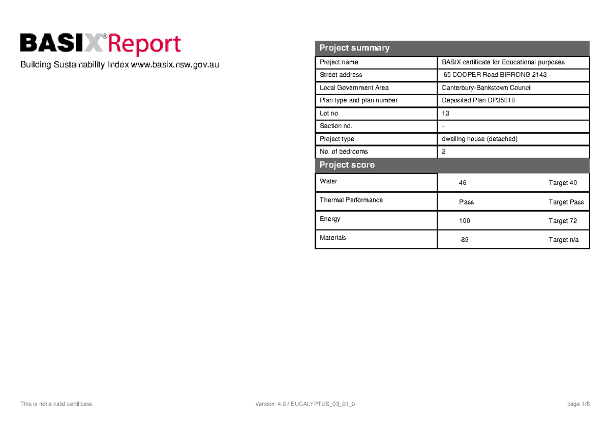 Basix - basic shot - Building Sustainability Index basix.nsw.gov ...