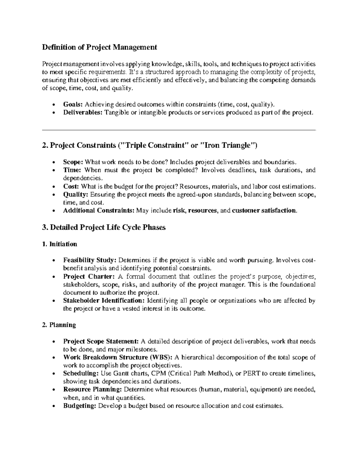 Project Management - its great - Definition of Project Management