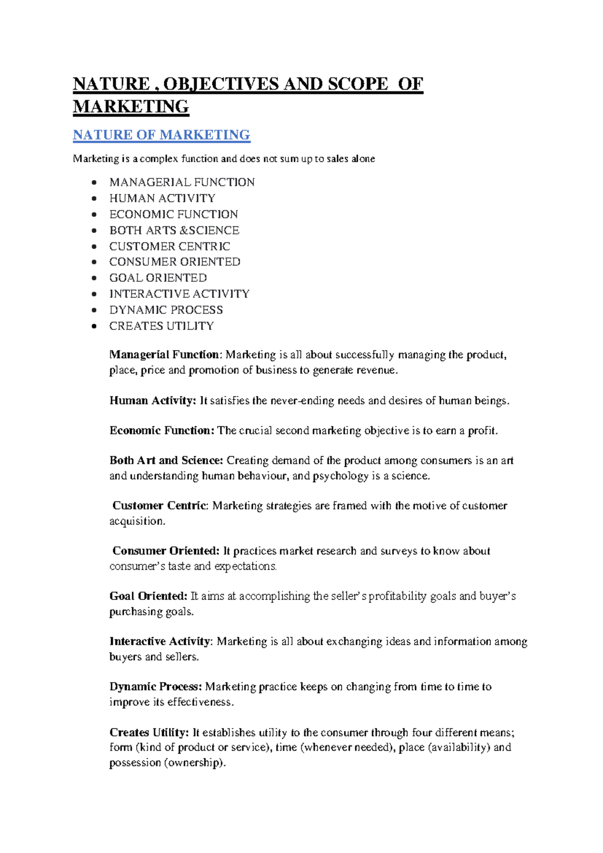 Nature, Objectives & Functions of Marketing: A Comprehensive Overview ...