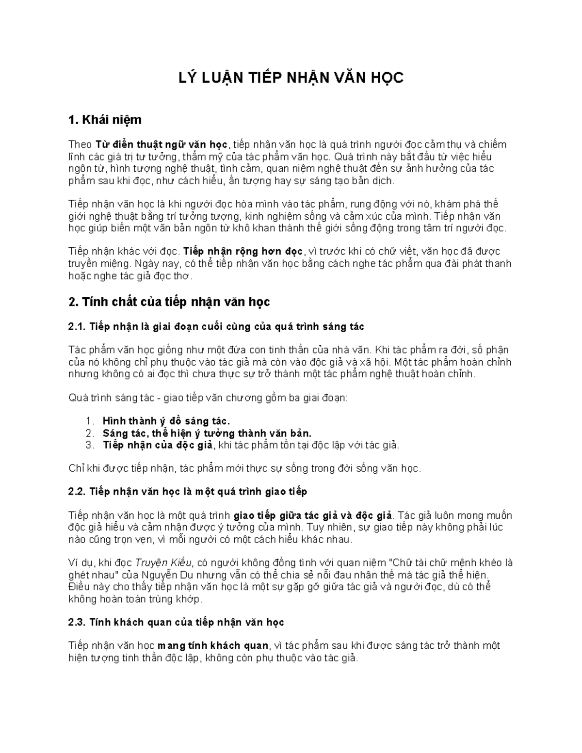 Lý Thuyết Tiếp Nhận Văn Học trong Nghiên Cứu Văn Học Việt Nam - Document Preview