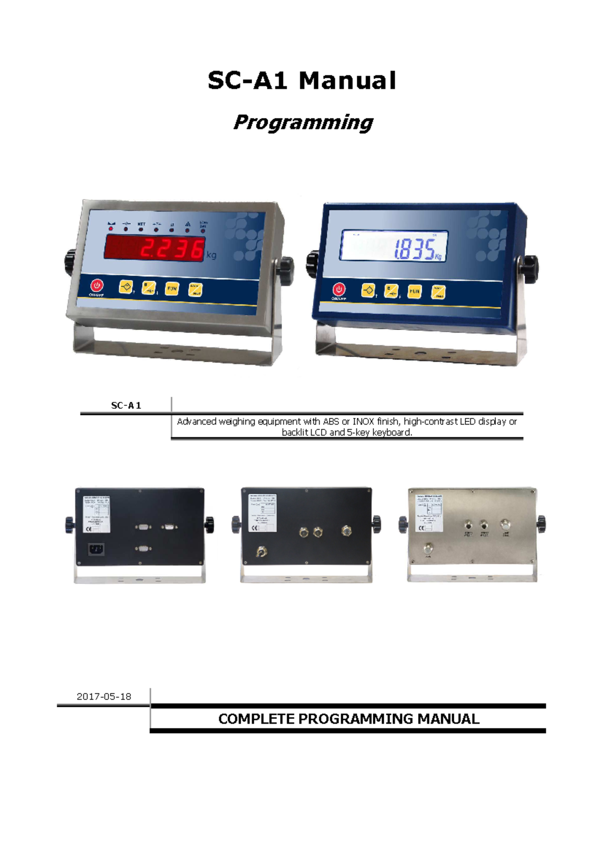 SCA1 Complete Programming Manual for Advanced Weighing Equipment - Studocu