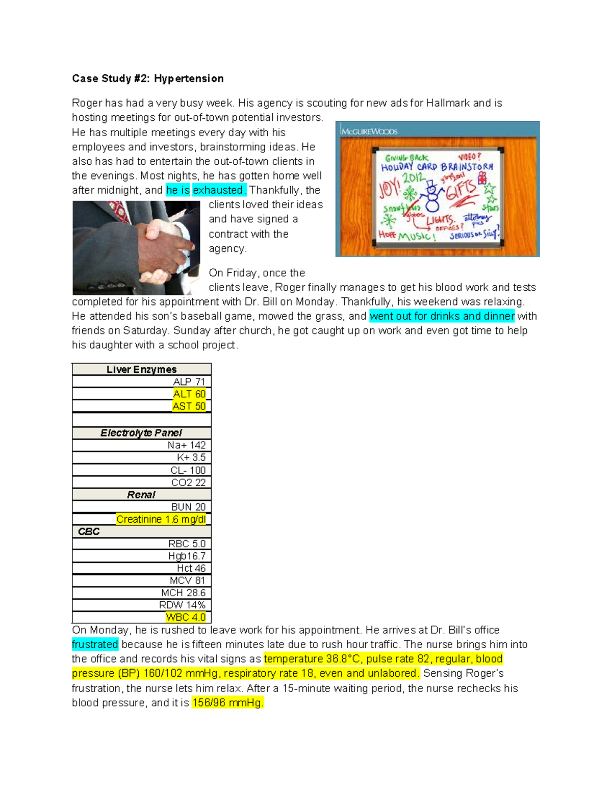 Case Study: Hypertension Management for Roger's Health - Studocu
