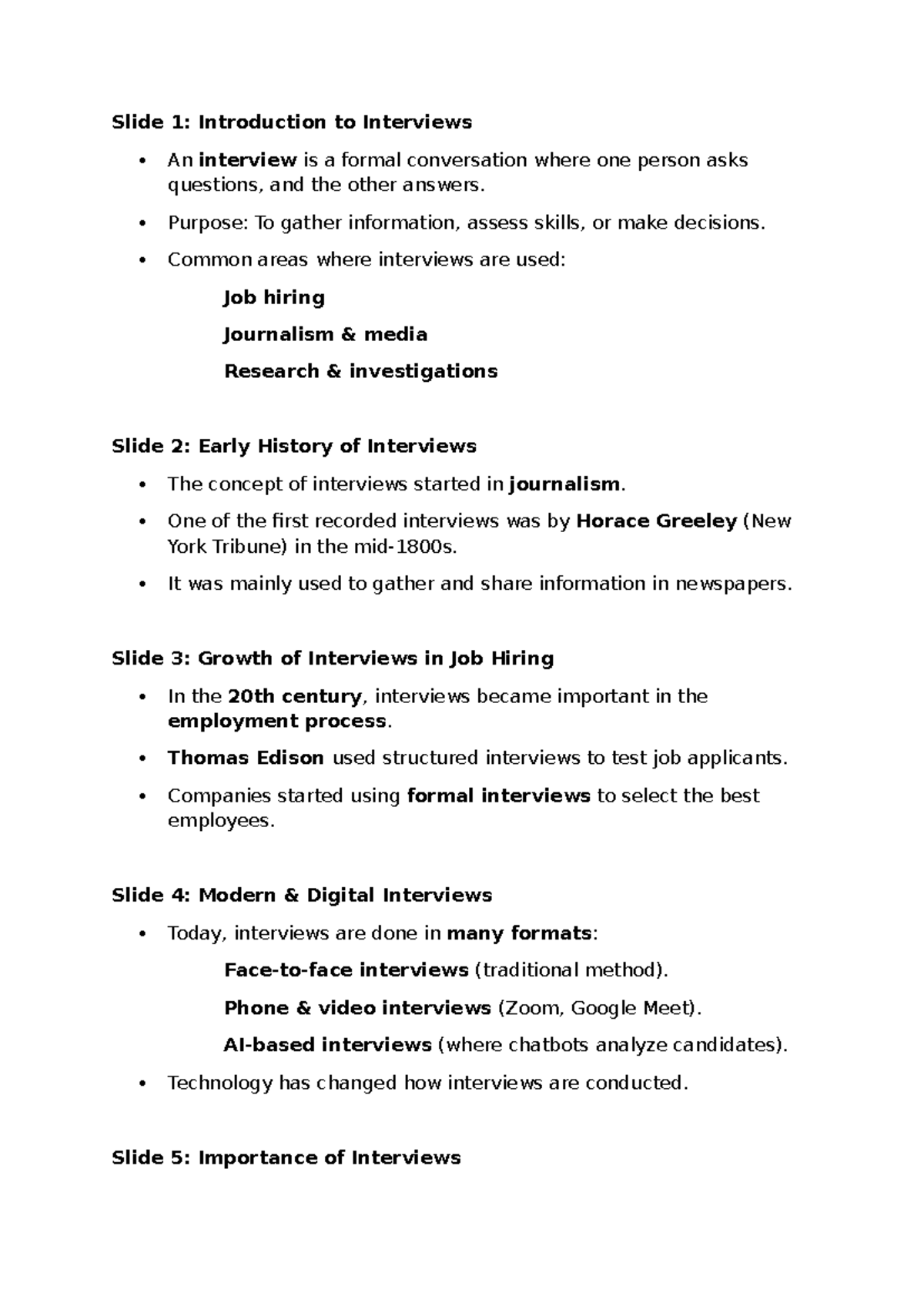 What is interview - this document will be very useful for students ...